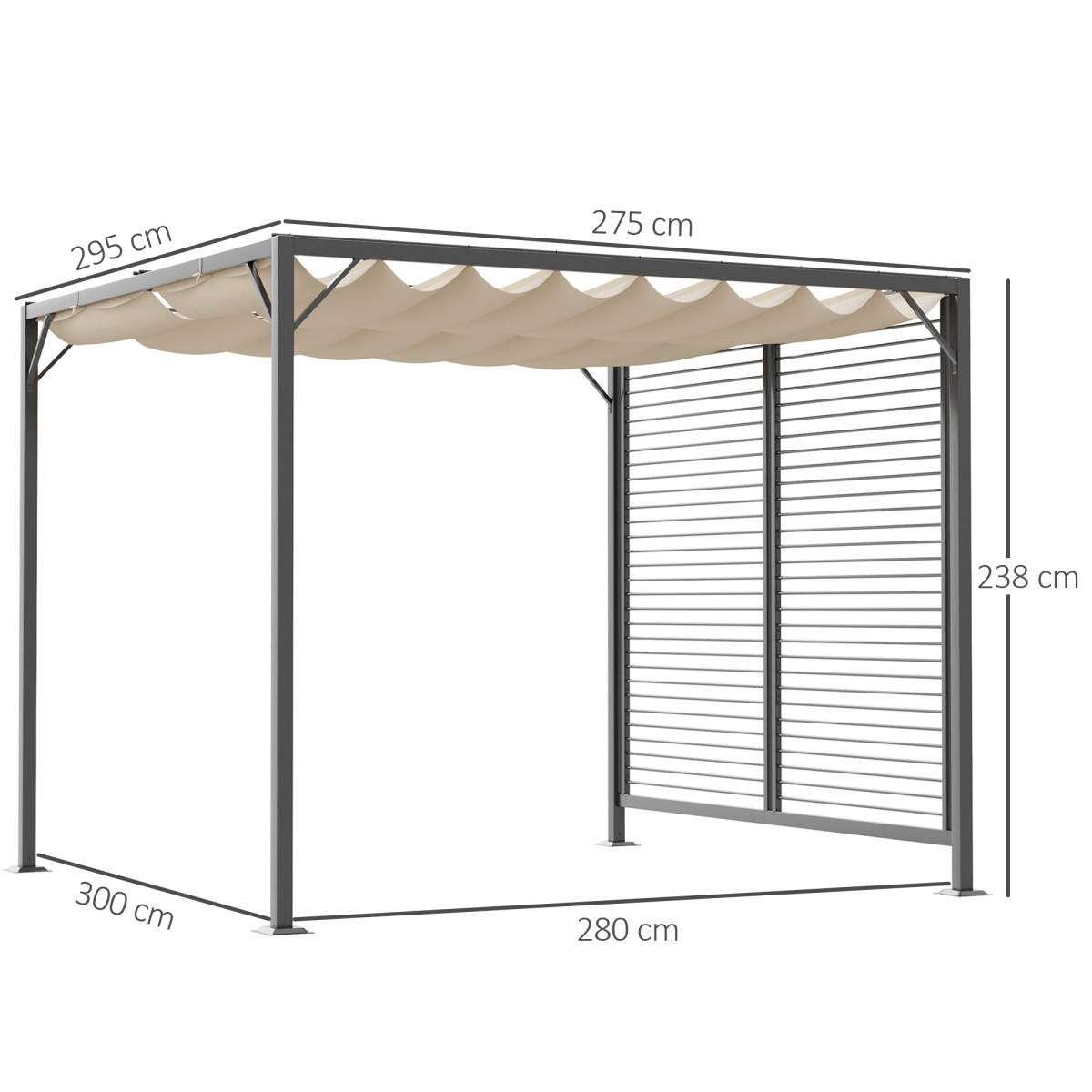 Metal Pergola Patio Sun Shelter Grape Tent Retractable Canopy UV Cut