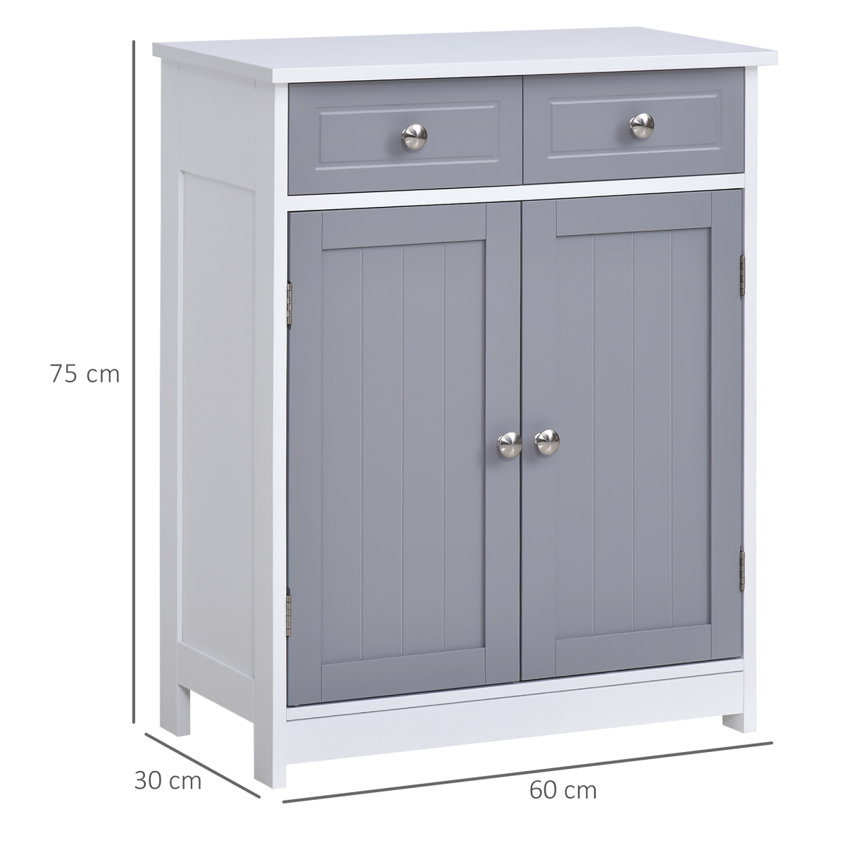 MDF 2-Drawer Bathroom Cabinet Bathroom Freestanding Cabinet Grey