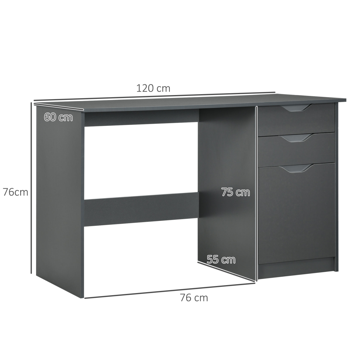 Computer Desk with Drawers, Workstation