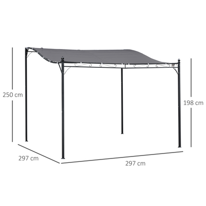 Freestanding Metal Wall Awning Canopy 3 x 3 m
