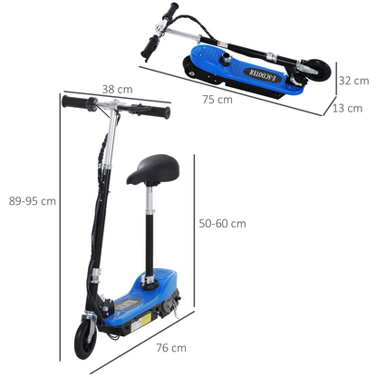 Kids Foldable Electric Powered Scooters 120W Toy Brake Kickstand Blue