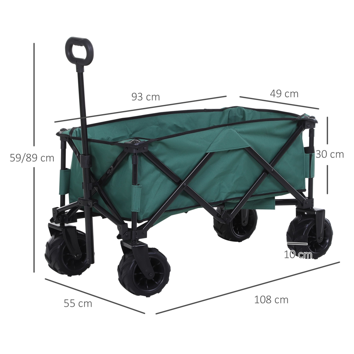 Outdoor Cart Folding Cargo Wagon Trailer Beach w/ Telescopic Handle