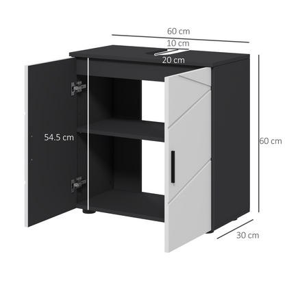 Bathroom Vanity Unit, Under Sink Cabinet with Shelf, Light Grey
