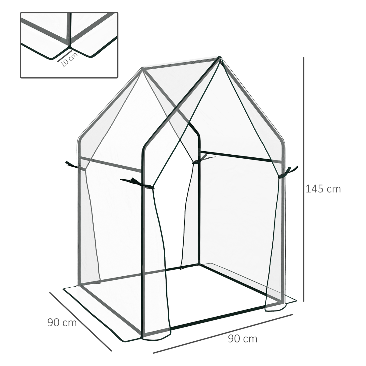 Tomato Greenhouse with 2 Zipped Doors, Outdoor Green House, Clear