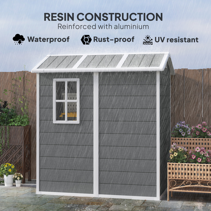 6 x 4ft Plastic Garden Storage Shed Grey