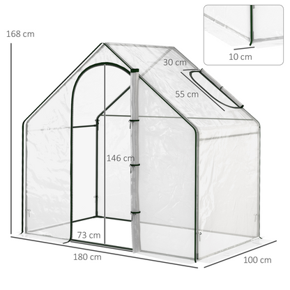 Portable Walk-in PVC Greenhouse w/ Zipped Door for Flowers Plant