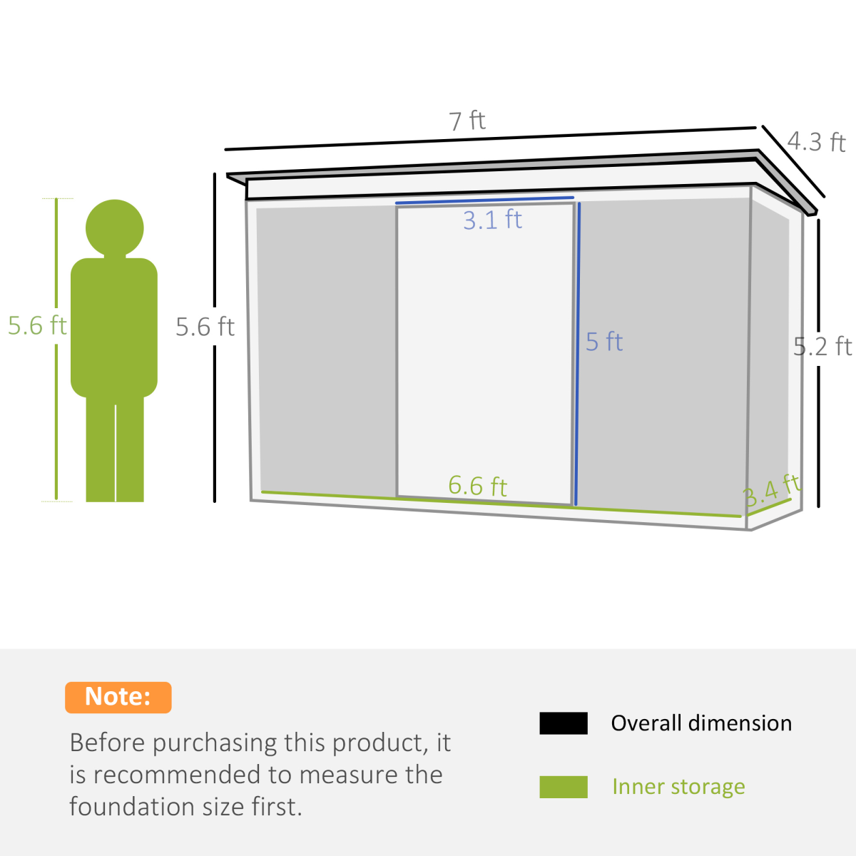 Garden Storage Shed Sloped Roof Outdoor Equipment Tool Storage