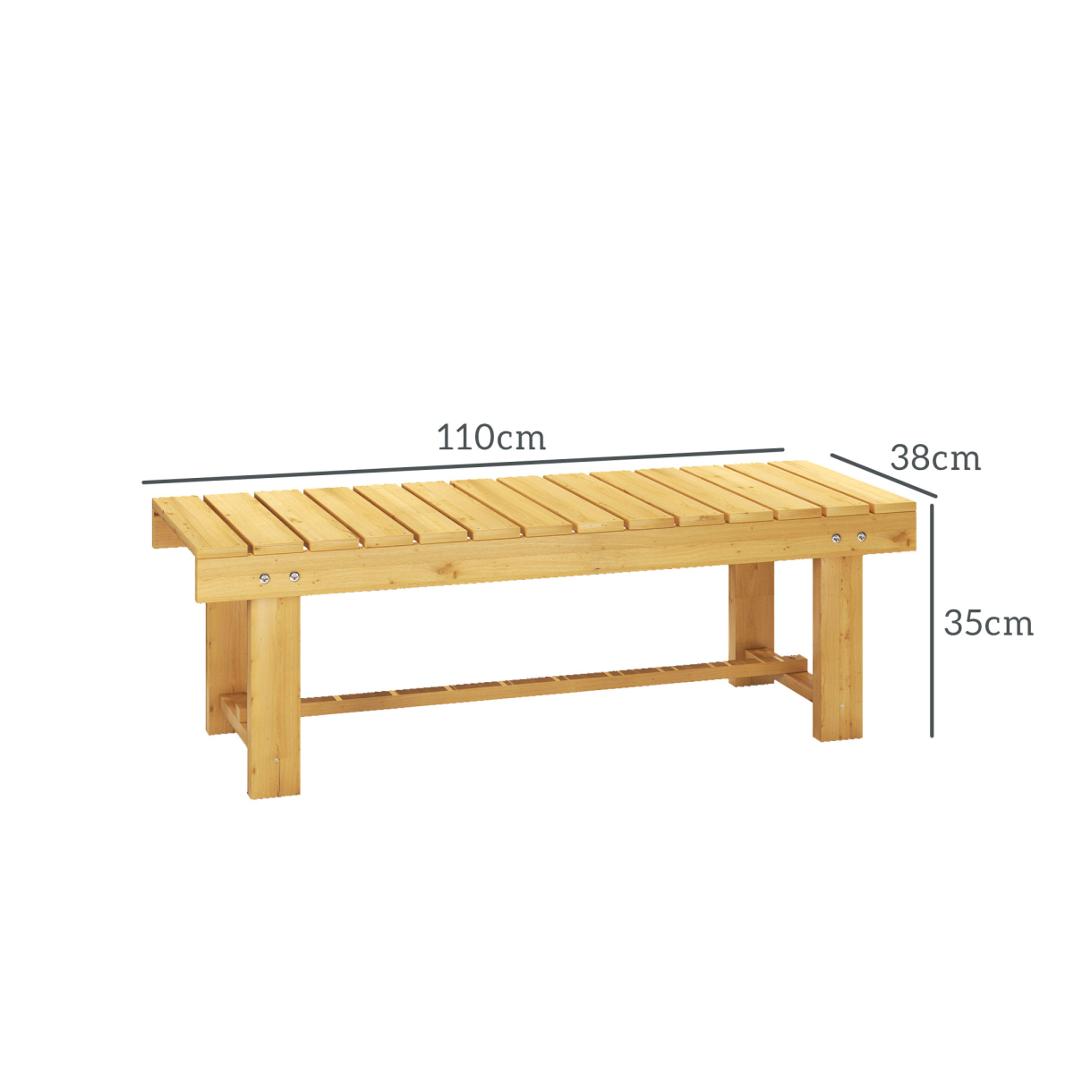 2-Seater Outdoor Garden Fir Wood Patio Bench