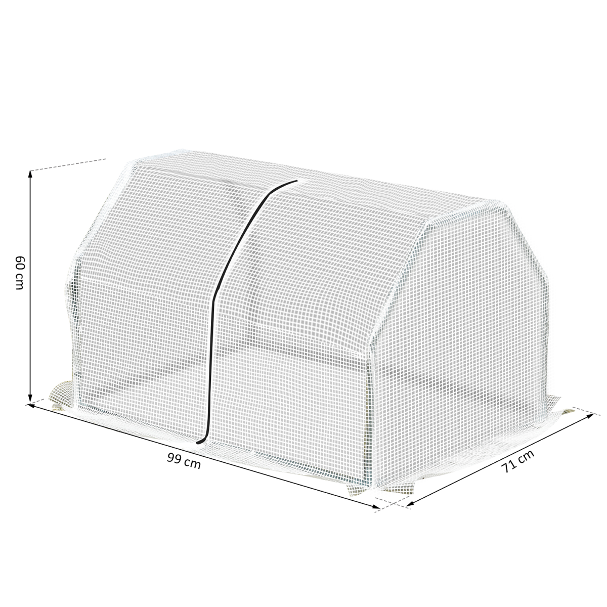 Mini PVC Cover Steel Frame Greenhouse White