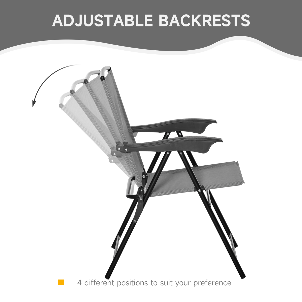 Patio Bistro Set Folding Chairs Garden Coffee Table for Balcony Grey
