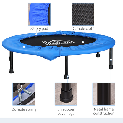Foldable Mini Fitness Trampoline Exercise Rebounder Jumper, Blue