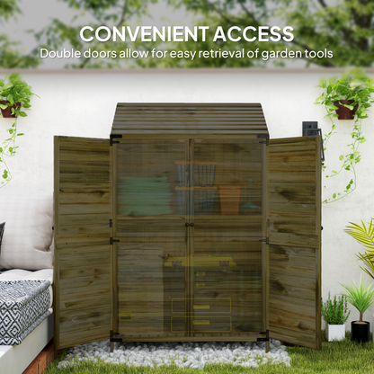 3.5 x 2ft Wooden Garden Storage Shed Green