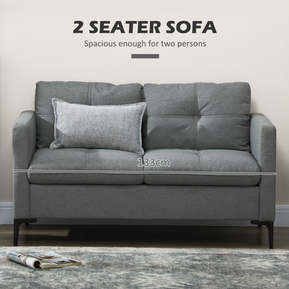 Modern Loveseat Sofa Upholstered 2 Seater Settee for Living Room Bedroom