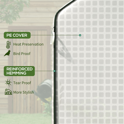 Walk-in Greenhouse Cover Replacement with Door and Mesh Windows, White