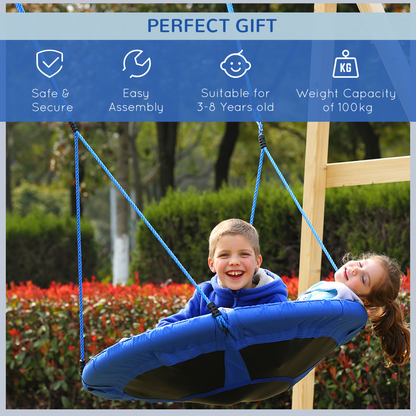 Round Swing Kids Game Spin Rope Playground Steel 100cm Playroom
