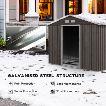 Foundation Ventilation Steel Outdoor Garden Shed Grey