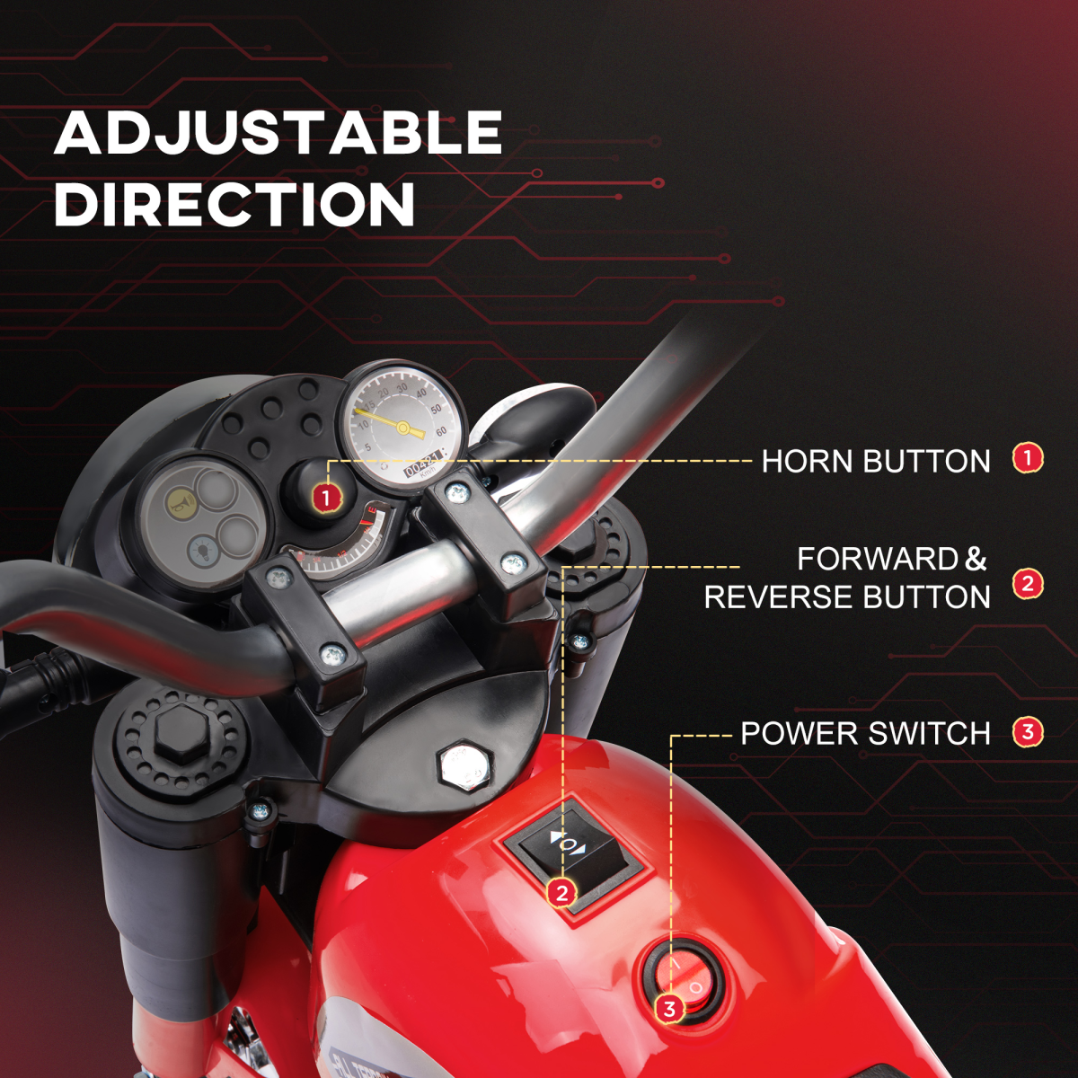 Kids 6V Electric Motorcycle Ride-On Toy Battery Red