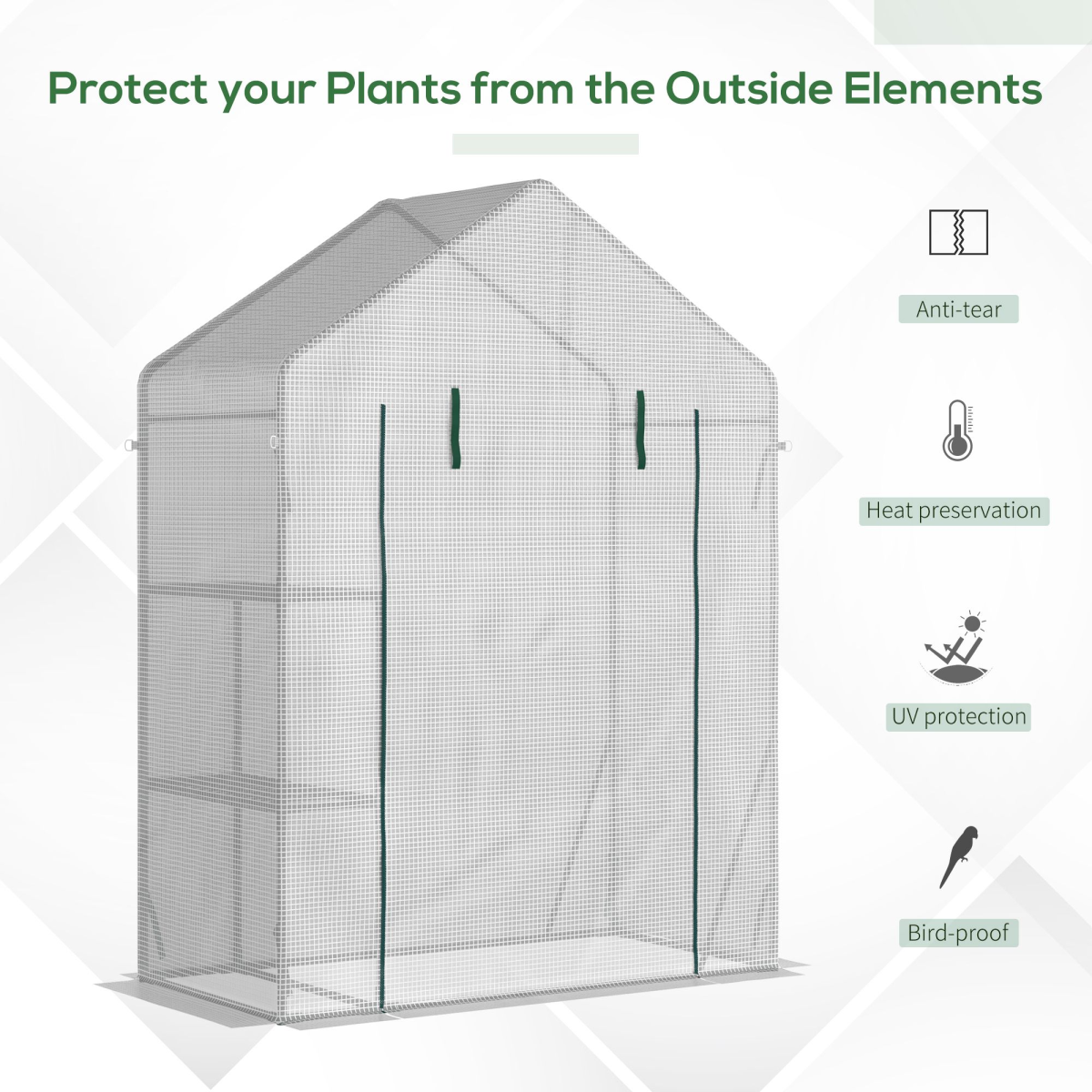 Greenhouse for Outdoor, Portable Gardening Plant Grow House w/ Shelf