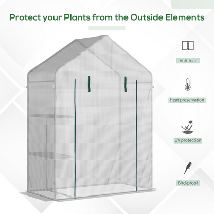 Greenhouse for Outdoor, Portable Gardening Plant Grow House w/ Shelf