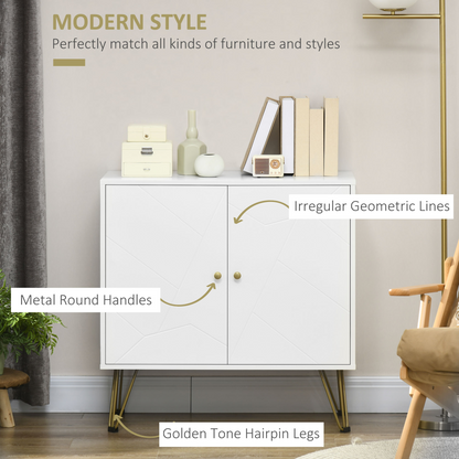 Freestanding Storage Cabinet with Adjustable Shelves for Living Room