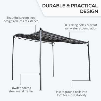 Freestanding Metal Wall Awning Canopy 3 x 3 m