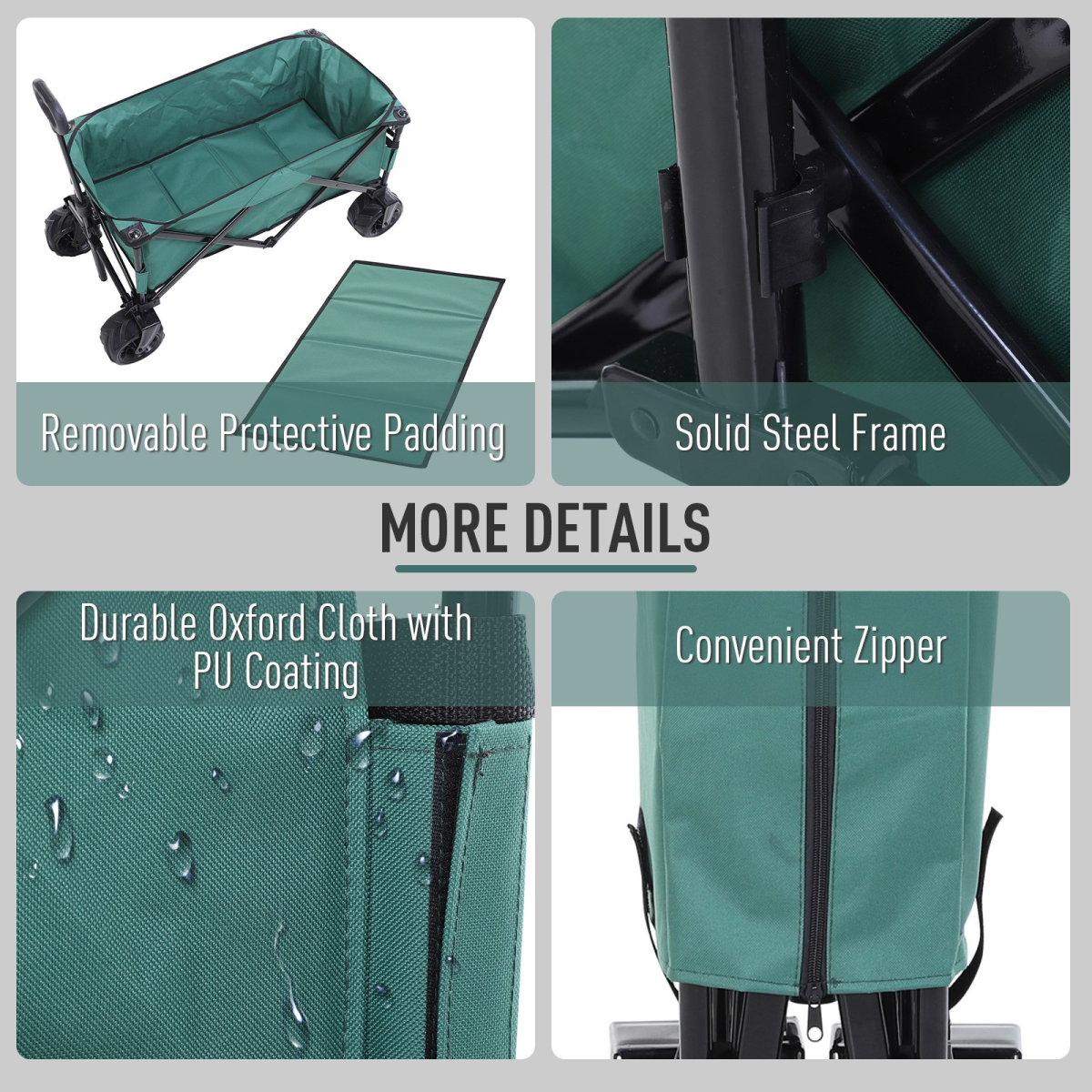 Outdoor Cart Folding Cargo Wagon Trailer Beach w/ Telescopic Handle