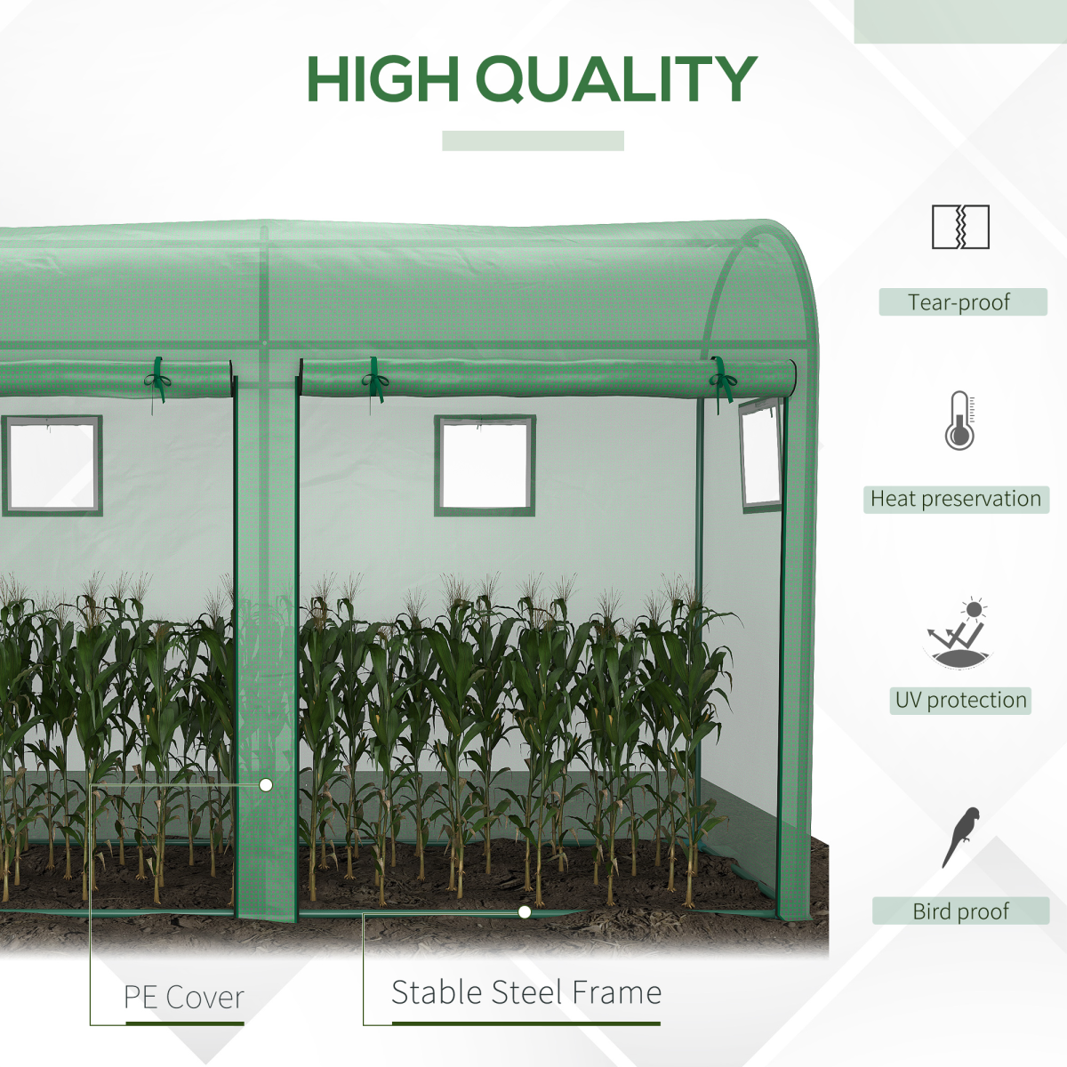 Plant Tomato Growth Greenhouse Double Doors & 4 Windows  3Lx1Wx2Hm