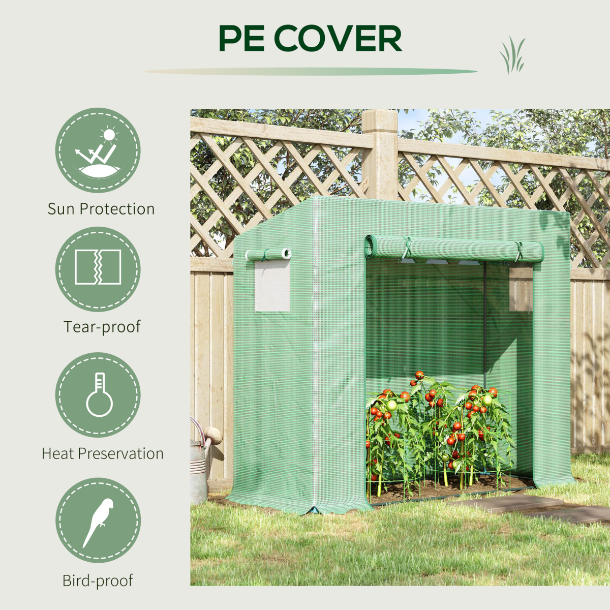 Garden Greenhouse Plant Cover, Windows & Zipper
