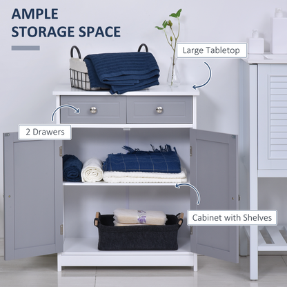 MDF 2-Drawer Bathroom Cabinet Bathroom Freestanding Cabinet Grey