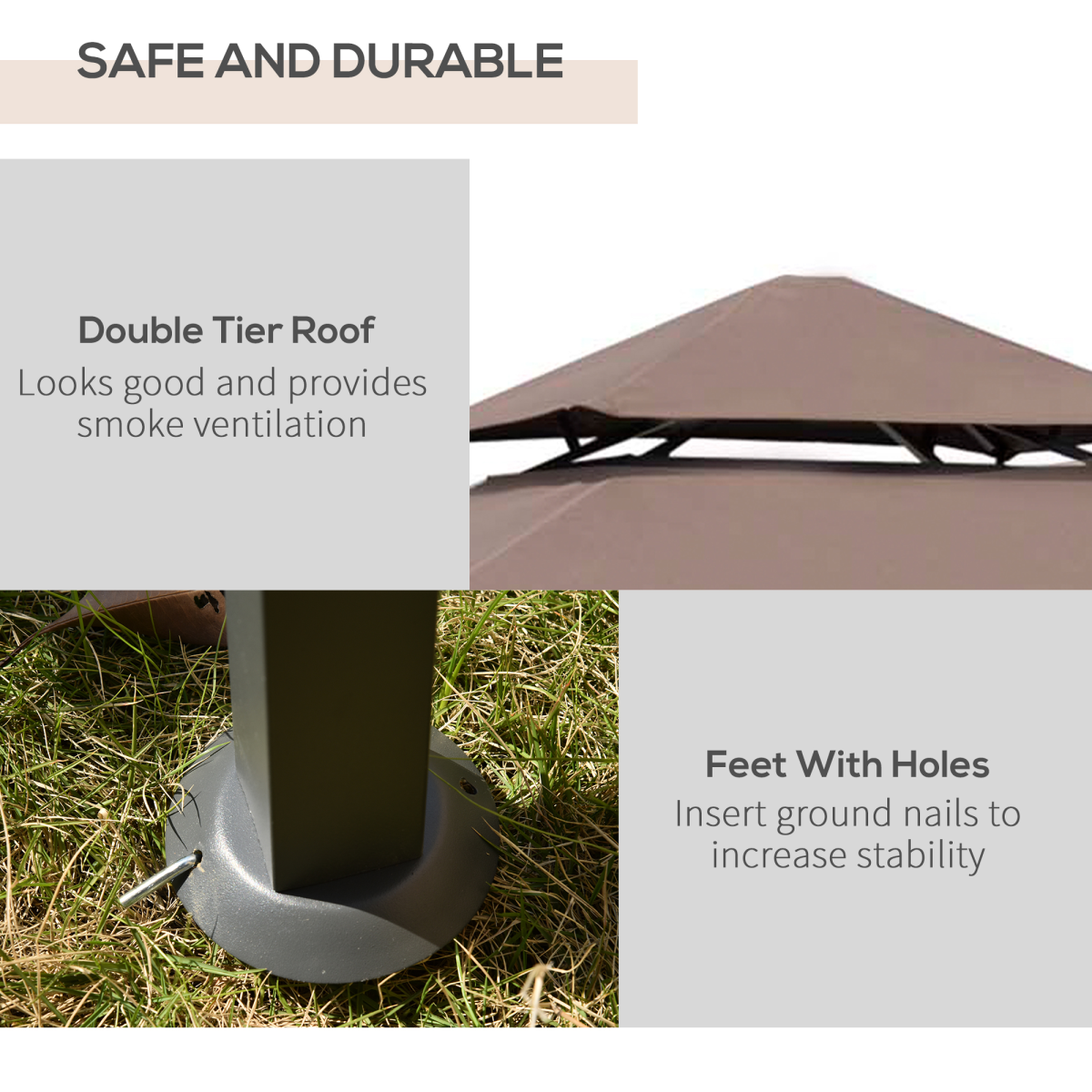 Double-Tier Gazebo Grill Canopy Tent Shelter