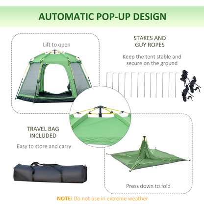 Camping Tent 2-Tier Pop-up Tent w/ Portable Carry Bag 6 Person