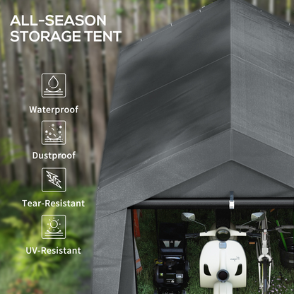 10 x 10ft Portable Garden Storage Shed Dark Grey