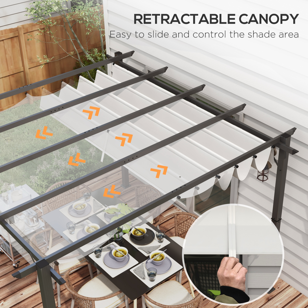 3x3(m) Pergola Gazebo Sun Shade Shelter Aluminium Garden Canopy, Grey
