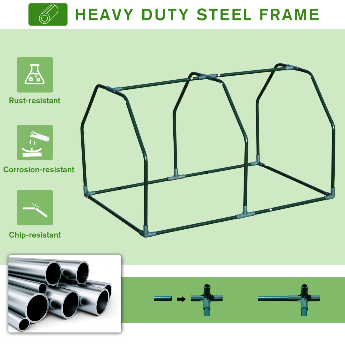 Mini PVC Cover Steel Frame Greenhouse White