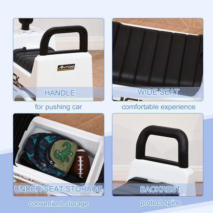 3-in-1 Ride On Car Kids Mercedes Truck Storage for 12 - 36 Months White
