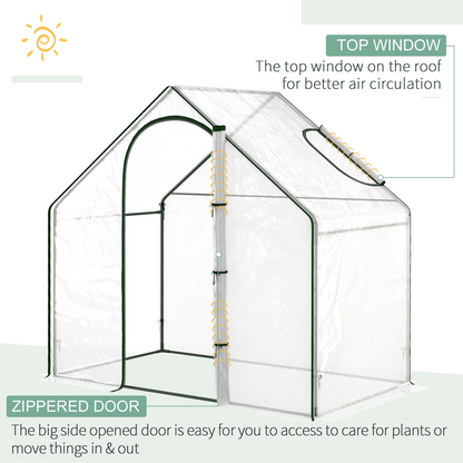 Portable Walk-in PVC Greenhouse w/ Zipped Door for Flowers Plant