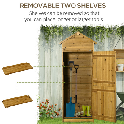 Wooden Garden Storage Shed with Lockable Doors 191.5cm