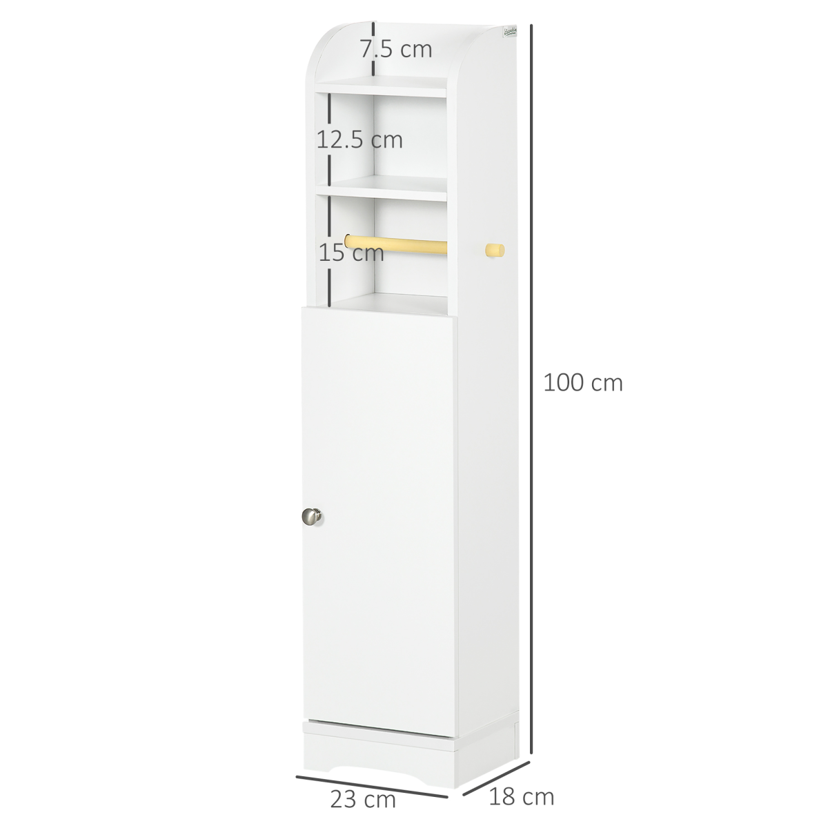 Freestanding Bathroom Storage Unit with Adjustable Shelf, White
