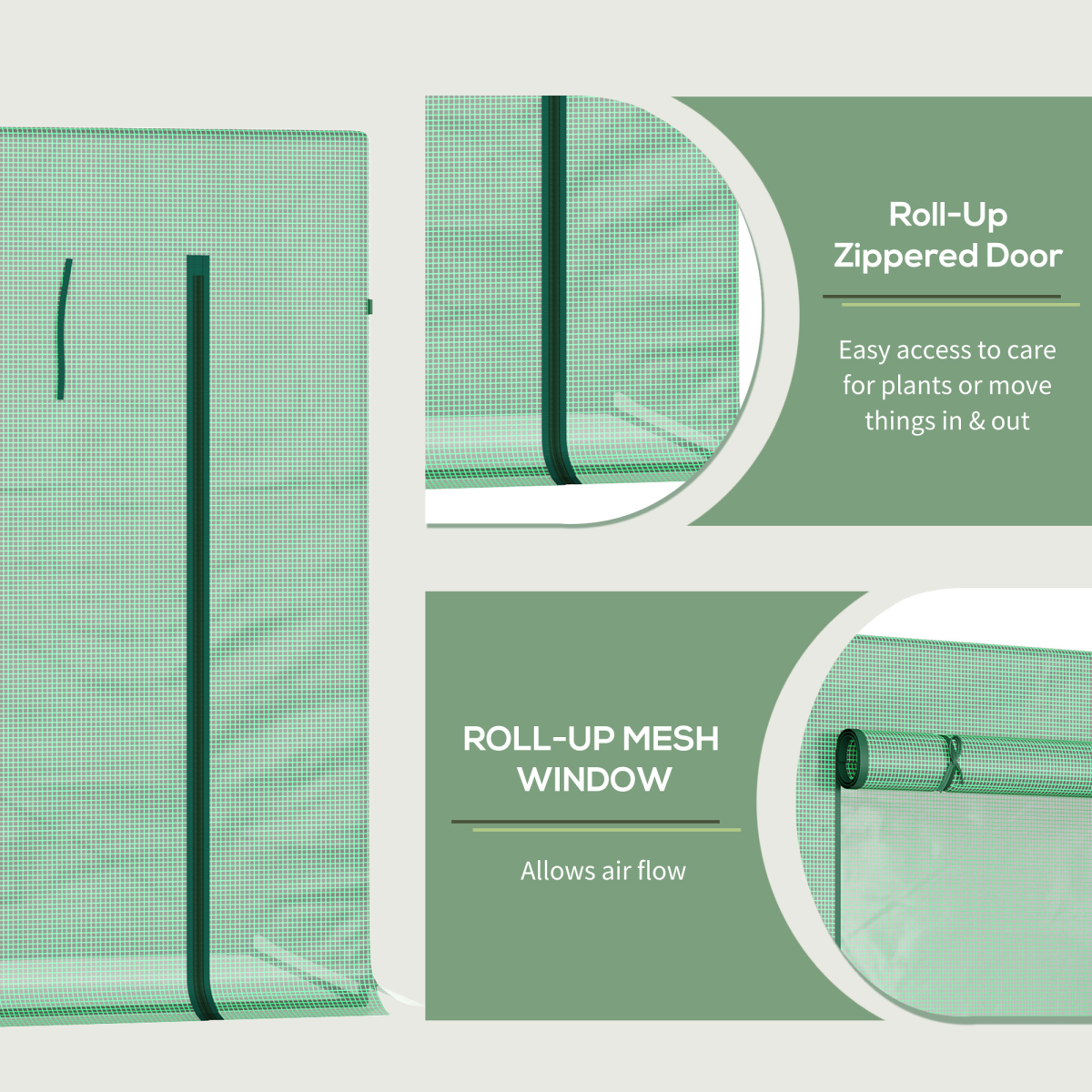 Garden Greenhouse Plant Cover, Windows & Zipper