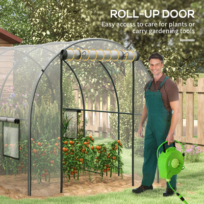 3 x 2 x 2m Polytunnel Greenhouse with Door, Windows, Steel Frame