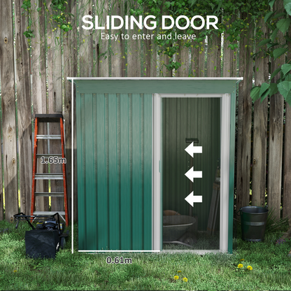 5 x 3ft Metal Garden Storage Shed Green
