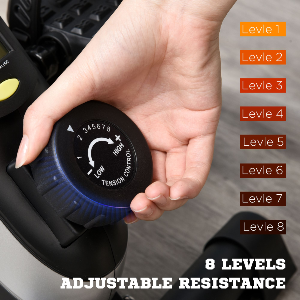 Mini Exercise Bike 8 Levels Magnetic Resistance Leg Fitness LCD Display HOMCOM