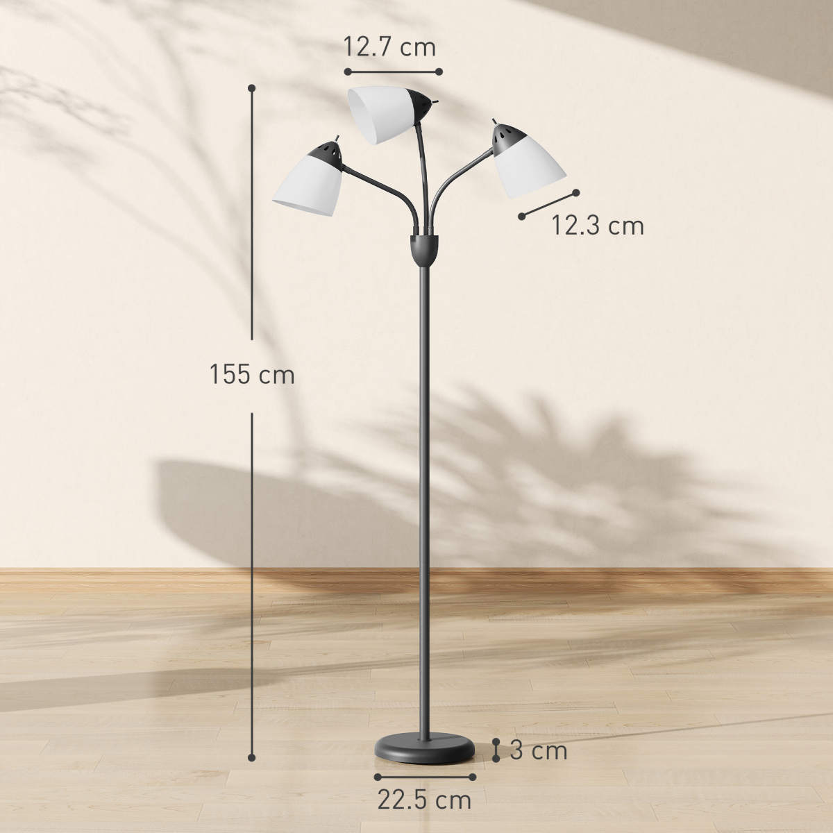 Arc Tree Floor Lamp with 3000K/4500K/6500K Colour Temperatures Black