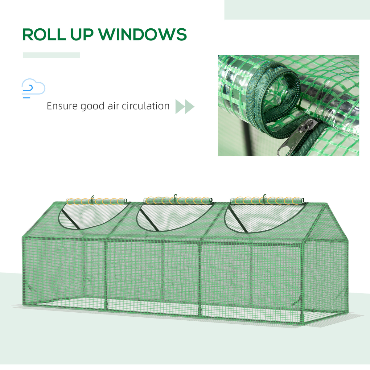 Mini Greenhouse Small Plant Grow House w/ 3 Windows for Outdoor