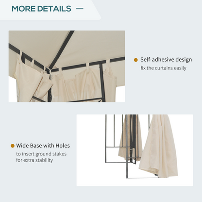 Garden Metal Gazebo Sun Shade Shelter Outdoor Party Tent 3 x 3m