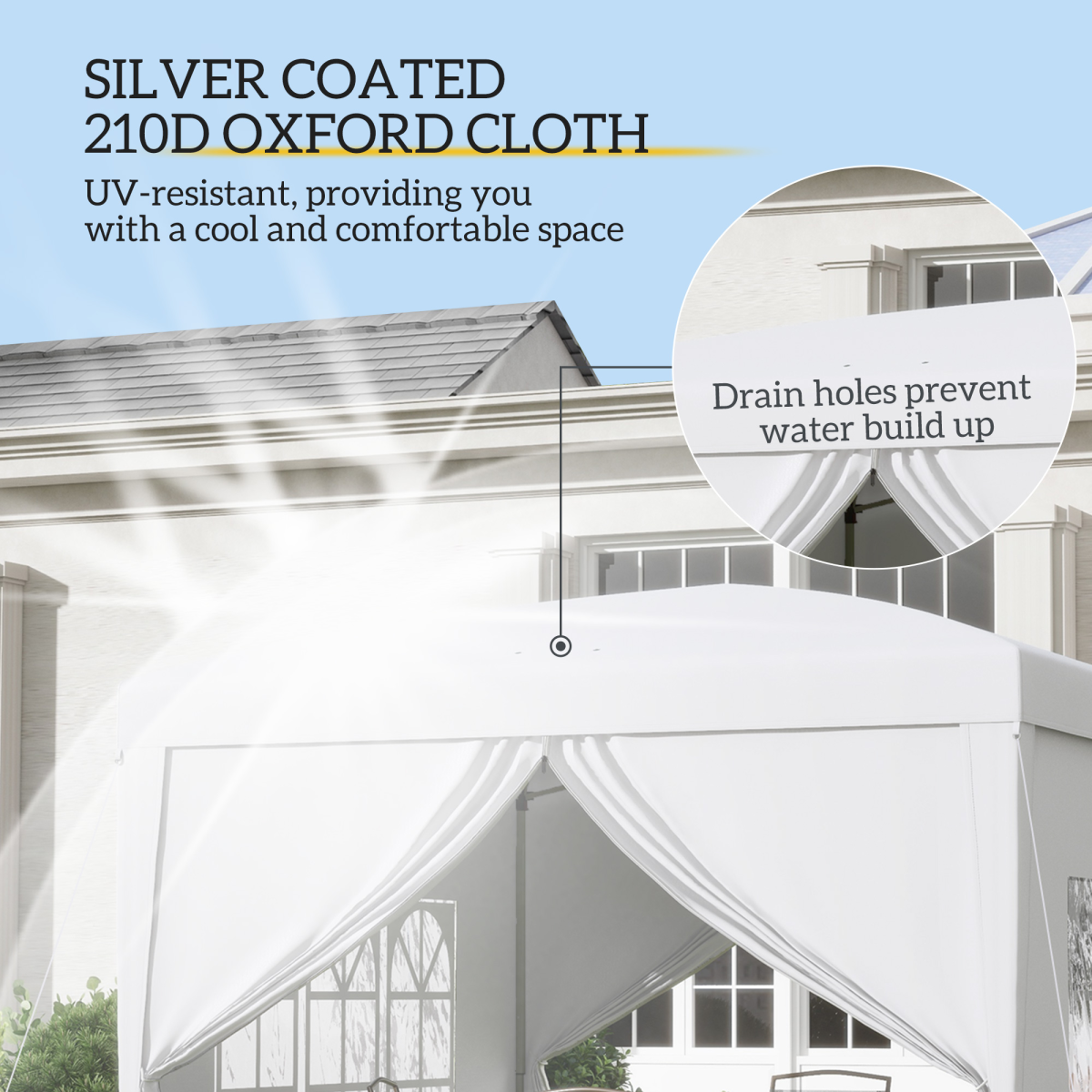 Pop Up Gazebo Party Tent Canopy Marquee with Storage Bag White 3mx3m