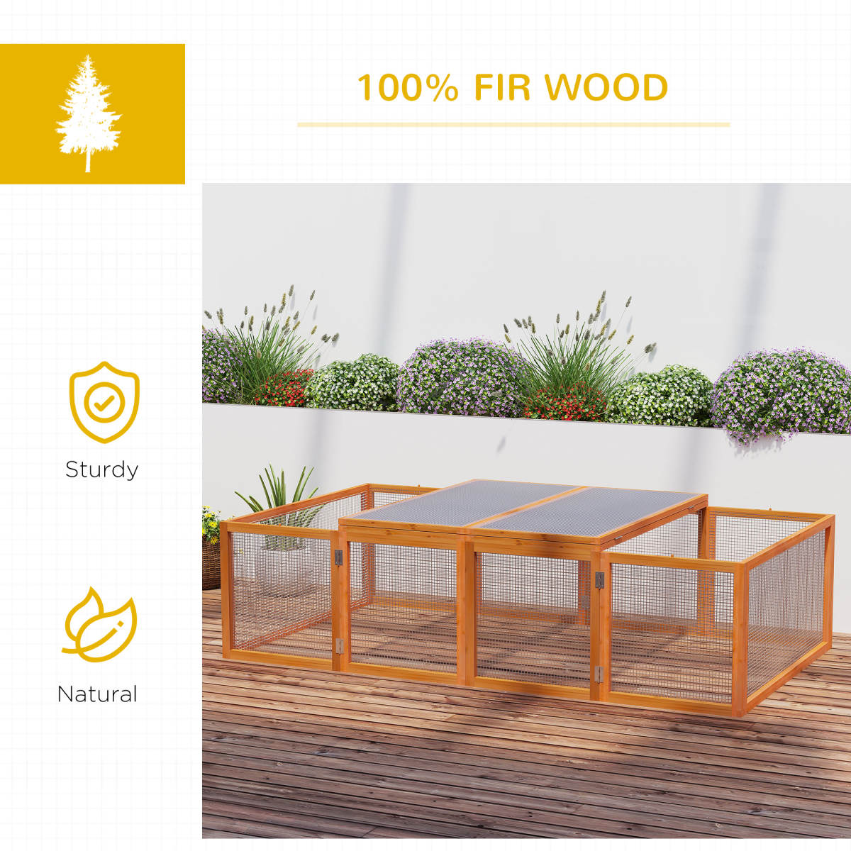 Rabbit Hutch Cage Run and Play Space Mesh Wire Safety for Outdoor