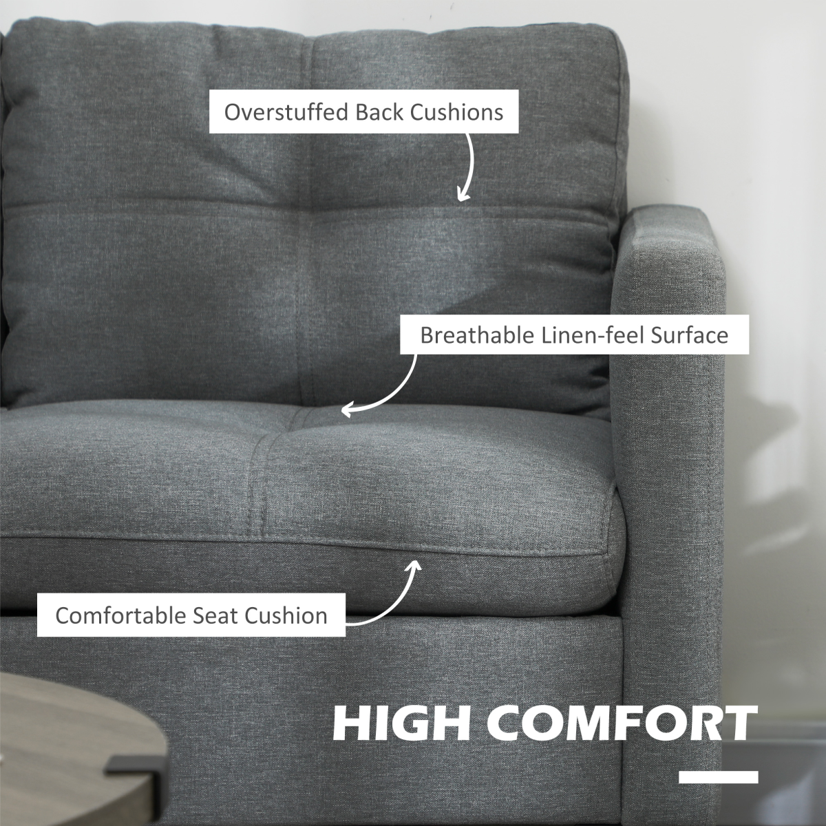 Modern Loveseat Sofa Upholstered 2 Seater Settee for Living Room Bedroom