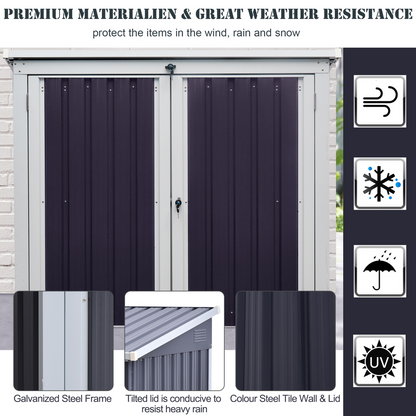 Steel Garden Storage Shed Double Door & Lid Dustbin Rubbish Cover 2