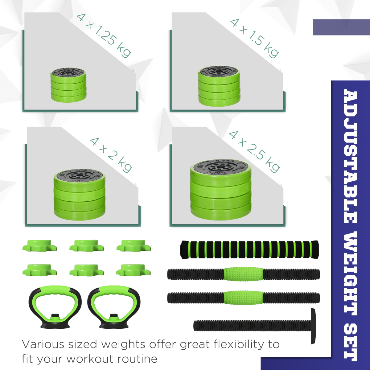 Weight Dumbbells Set, Barbell, Kettlebell, Push Up Stand, 30kg